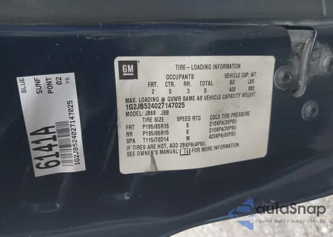 2002 Pontiac Sunfire Se z USA, uszkodzony, nr VIN 1G2JB524027147025